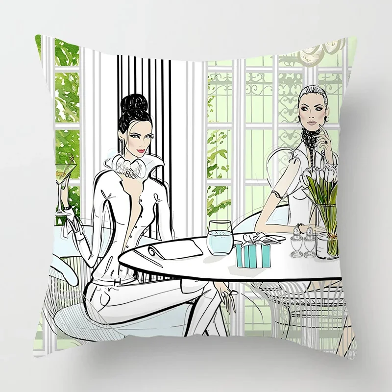 غطاء وسادة للسيدات على الموضة الشمالية مع طباعة قطيفة قصيرة لتزيين أريكة غرفة المعيشة وغطاء الوسادة وأغطية الوسائد #3