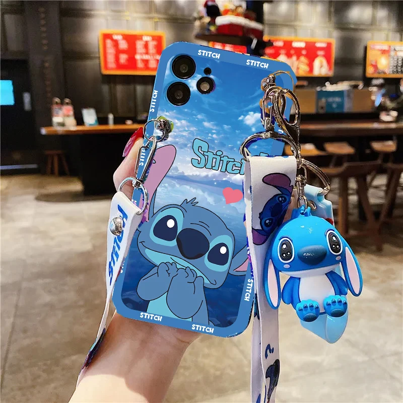 Cartoon Cute Blue Stitch Tpu Case For iPhone 12 Pro Max 13 11 14 Pro XS Max XR X 6 6S 7 8 Plus SE Mini Cover