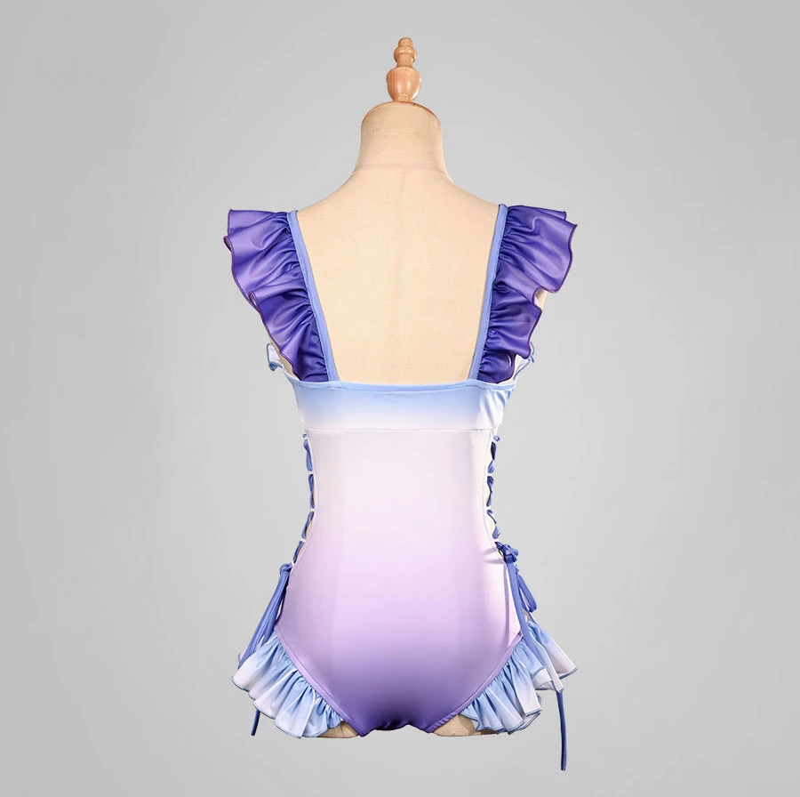 Sangonomiya Kokomi traje de baño de Cosplay para mujer, traje de baño Genshin Impact Swmming, Bikini, fiesta de Carnaval de Halloween