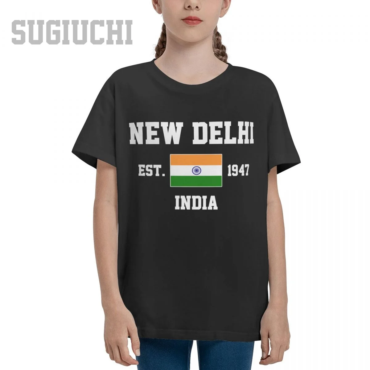 Unisex Youth Boy/Girl India EST.1947 New Delhi Capital T-shirt Kids tshirt tee 100% Cotton T Shirt o-neck short sleeve Children