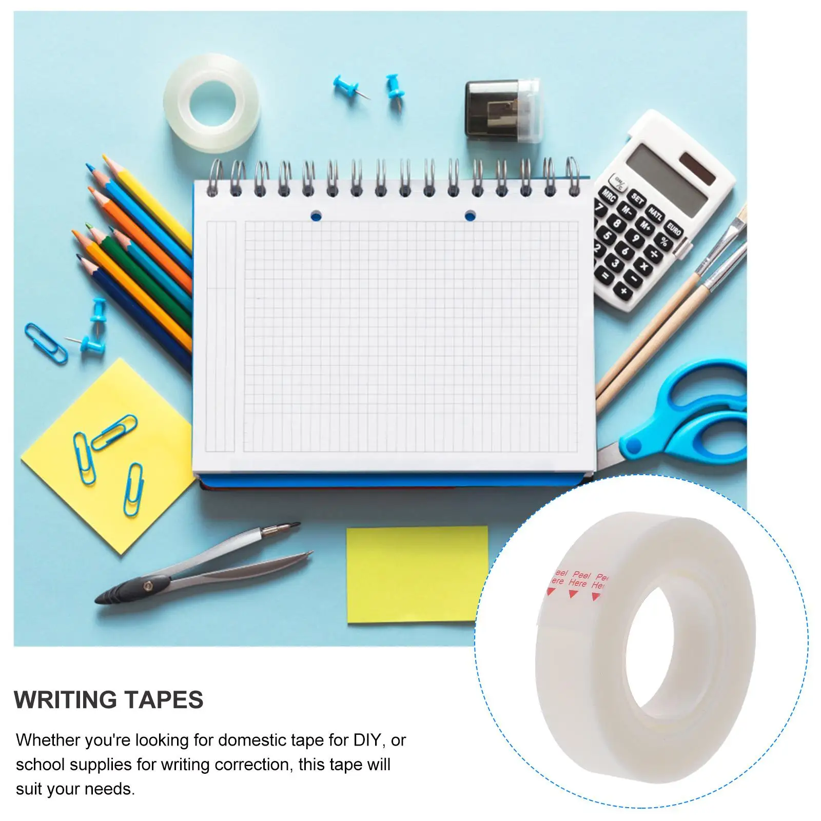 6 ม้วนเทปน้ําหนักเบาการเขียนการเขียนเทป Matting เครื่องเขียนเทปฟิล์มเครื่องเขียนเทปกาวแก้ไข