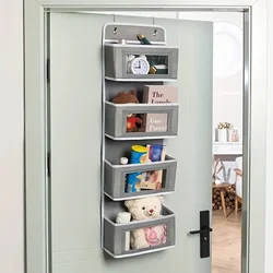 1pc Baby Product Storage Hanging Bag Four Grid Hanging Storage Bag Children's Products Toy Storage Door Frame Hanging Bag