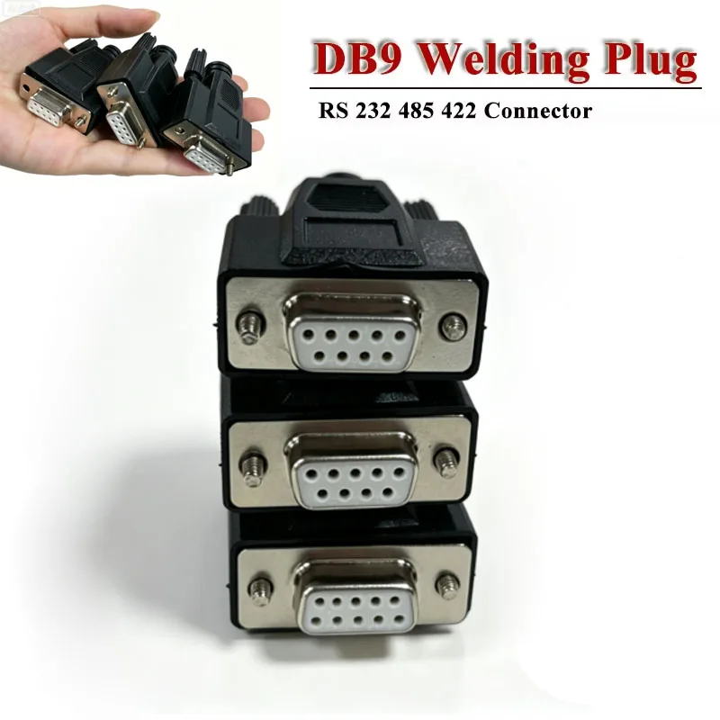 9Pin RS232 Welding Connector With Shell RS 232 485 422 Soldering Serial Port  Adapter Full Copper Core DIY DB9 Male Female Plug