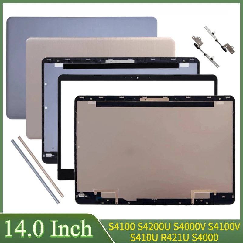 

14"Metal New For S4100 S4200U S4000V S4100V S410U R421U S4000 Series Laptop LCD Back Cover Front Bezel Hinges Hingecover
