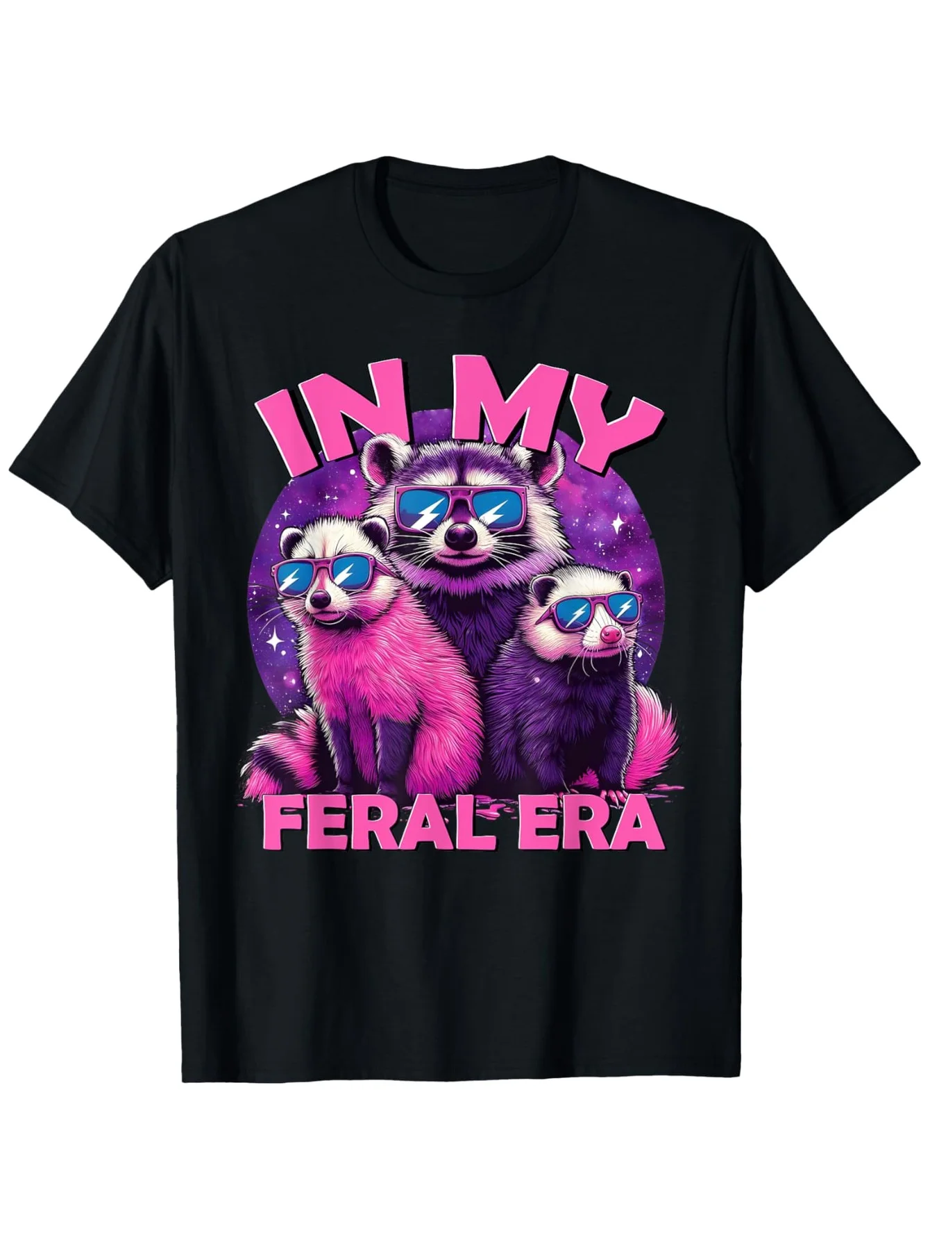 

In My Feral Era Awesome Raccoon Cringe Meme Забавная футболка с изображением енота Футболки с графическим рисунком