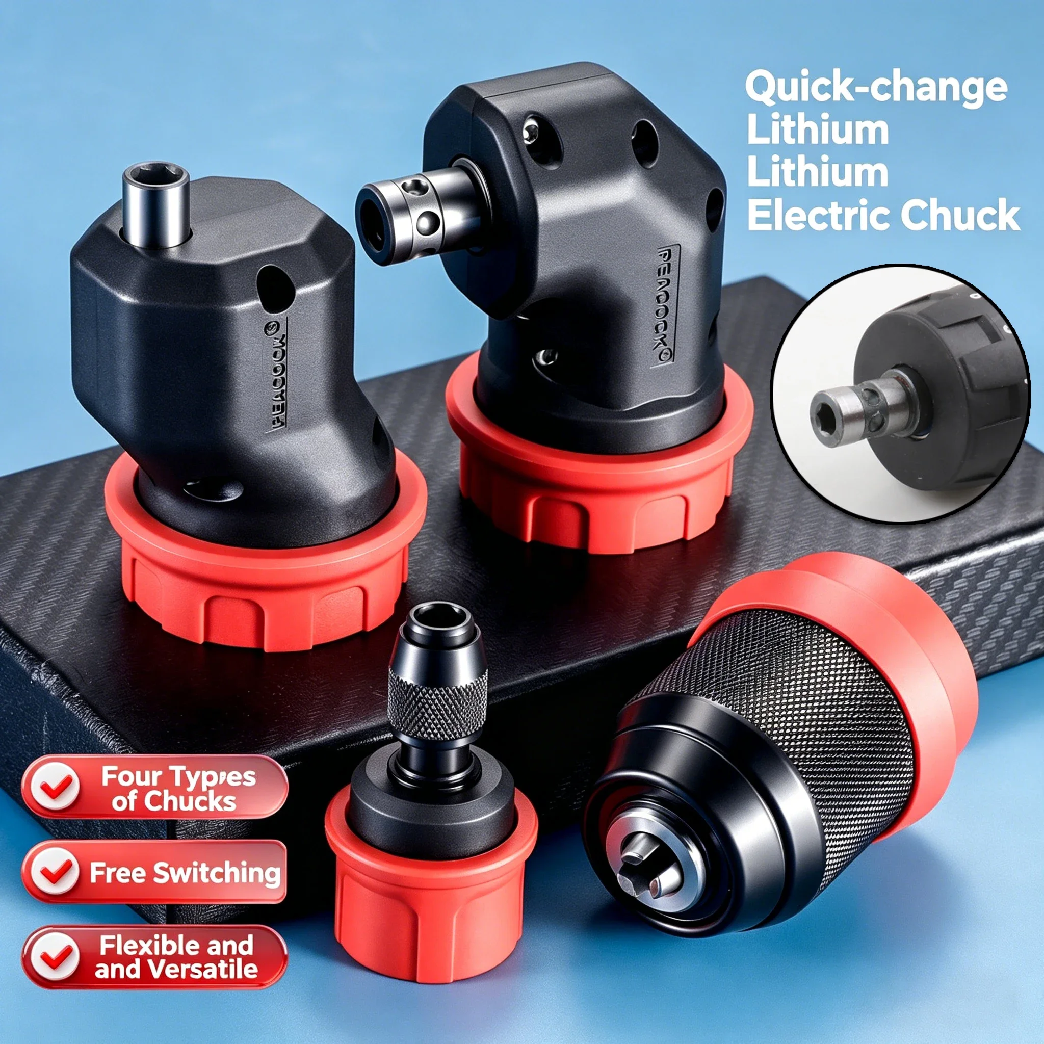 Electric Drill Conversion Chuck Brushless Rechargeable Electrical Drill Chuck Quick Release Adapter for Hex Shank Bit