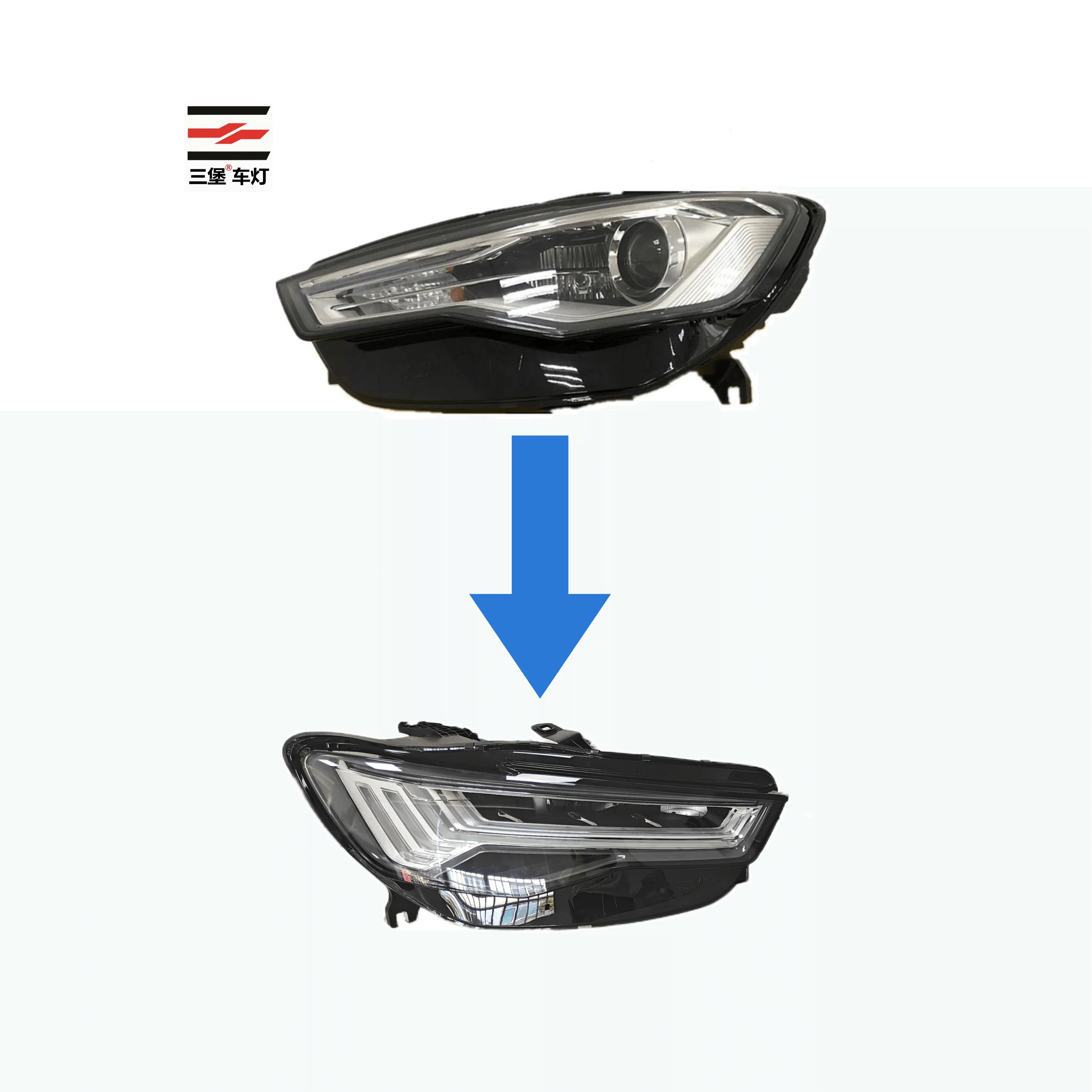 Upgrade to 2019-2023 A6 C8 matrix Modified head lamp assembly for  A6 headlight A6 C7PA low 2016-2018 headlamp plug and play