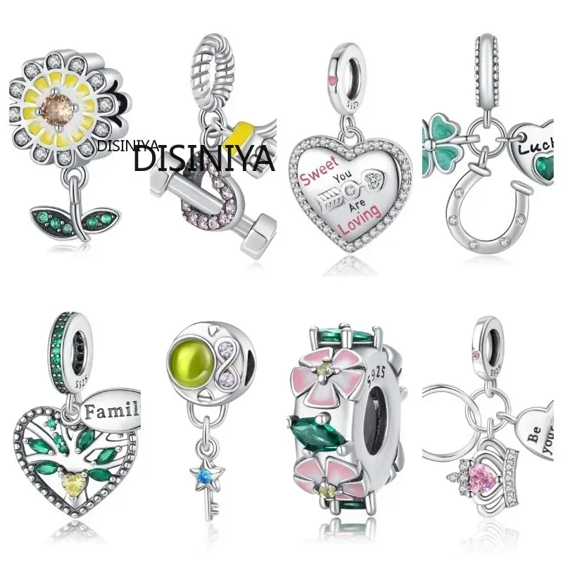 925 Silver Flower and Bird Charm Sunflower Pendant Love Tree Suitable for Original Bracelets and Bracelet Boutique Jewelry DIY