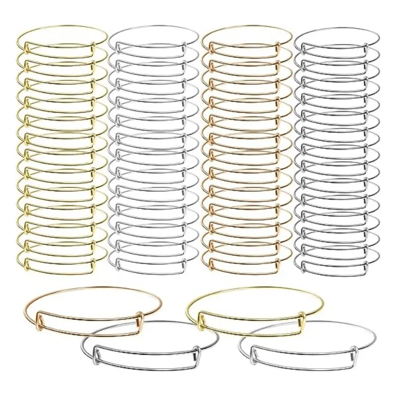 

20pcs/bag Adjustable Small Iron Ring Stretch Bracelet Expandable Blank DIY Jewelry Bracelet Ladies Classic Fashion Accessories