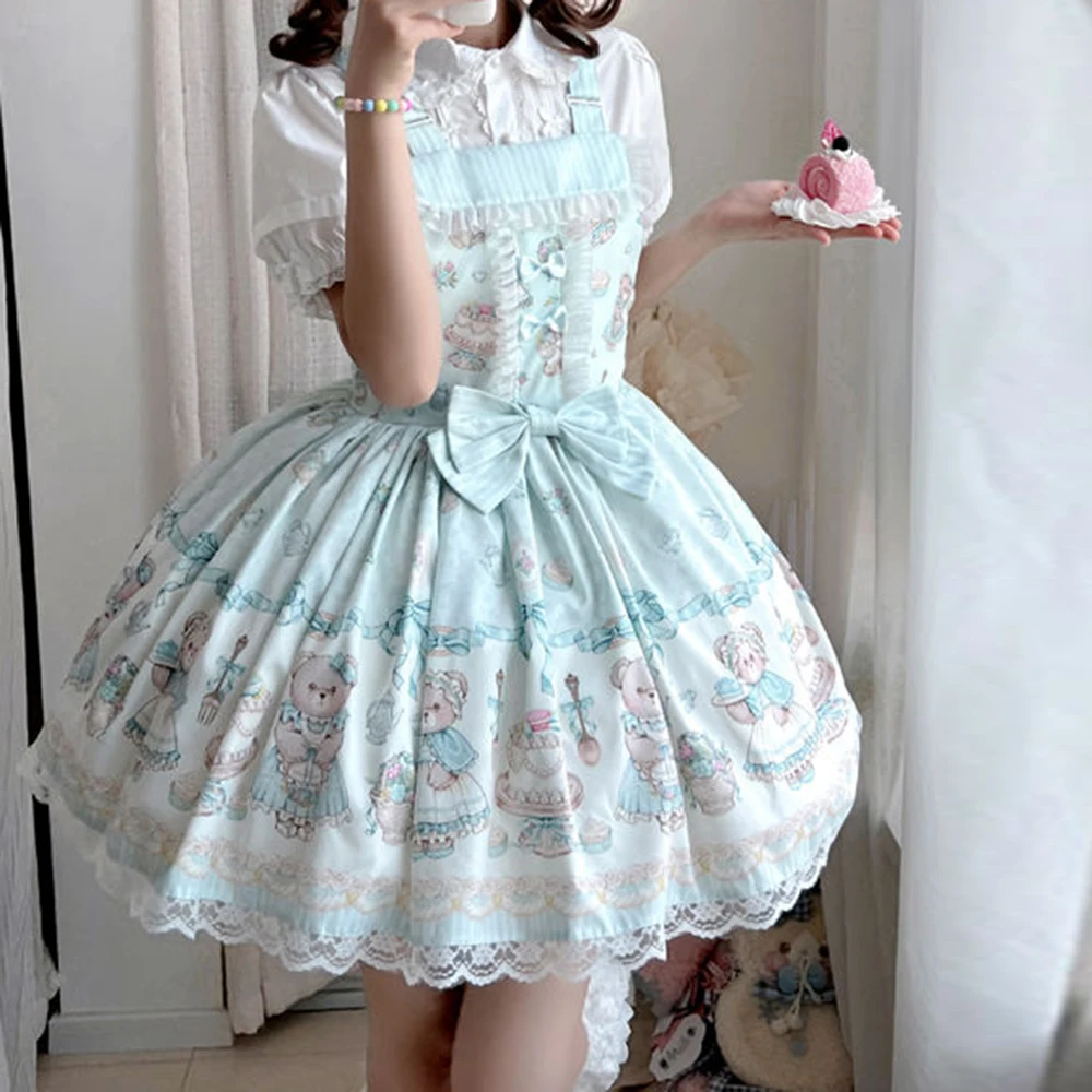 Picture 7: Original Lolita Original Strap Lolita Dress Suspender Bow Cute Japanese Lo Dress Loli  summer clothing for women