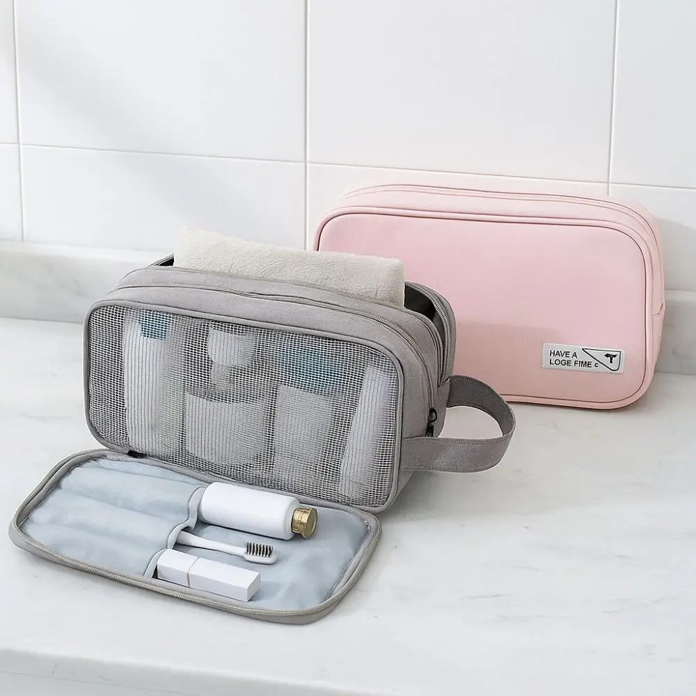 Dry Wet Separation Travel Cosmetic Bag Handheld Large Capacity Wash Toiletry Bag Dustproof Travel Makeup Bag Women/Men