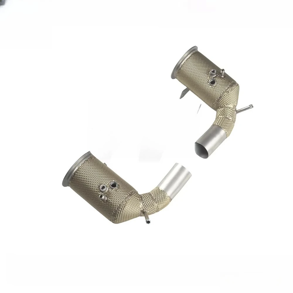 High Performance Exhaust Downpipe for Porsche 911 Carrera S 992 992.1 992.2 3.0T Exhaust Downpipe with Golden Heat Shield