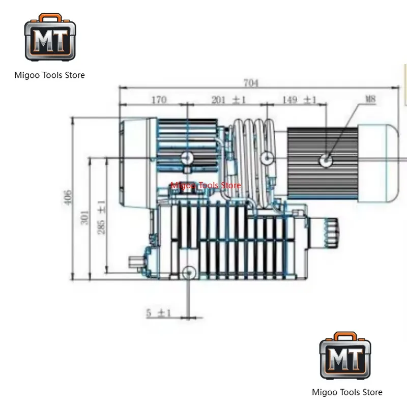 Single-stage Oil-type Rotary Vane Vacuum Pump - Industrial Vacuum Extraction Equipment