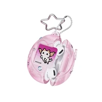 Lindo para Tamagotchi estilo Airpods 4/Pro 2/1 funda para auriculares funda transparente de silicona suave para auriculares con pegatina de cordón de dibujos animados