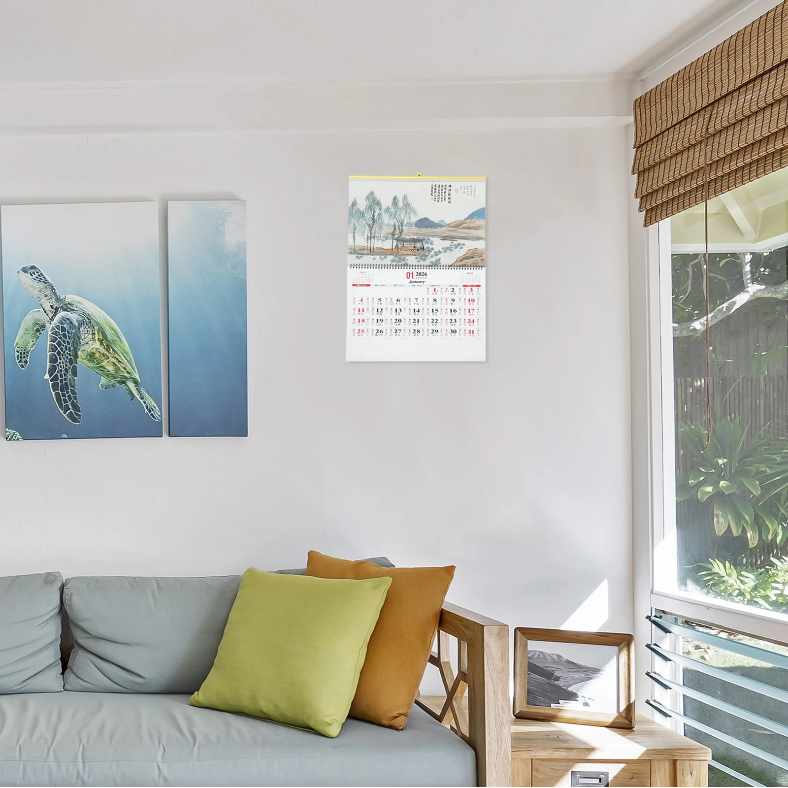 

1 шт. год лошади 2026 подвесной календарь плотная бумага ежемесячный планировщик домашний офис традиционный китайский календарь фэн-шуй