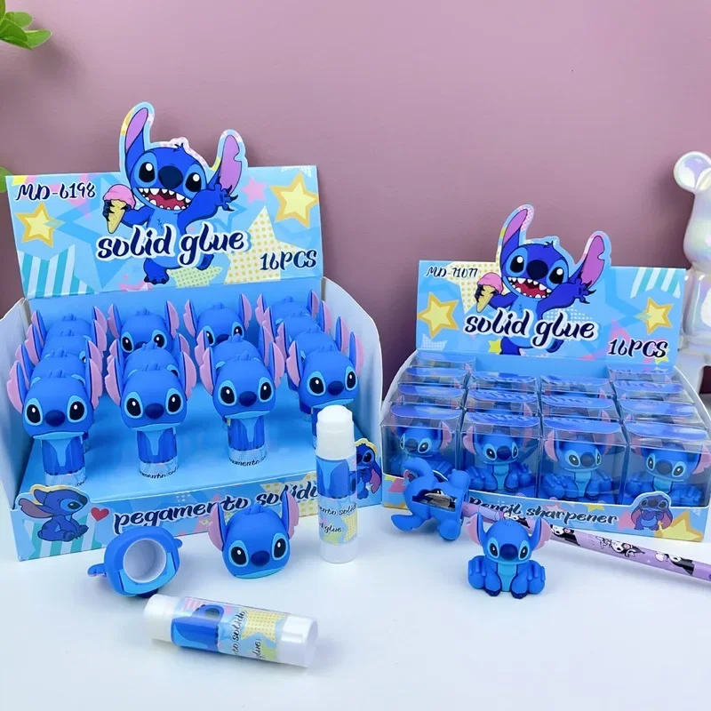 Disney Stitch Pencil Sharpener Anime Cute Doll Student Cartoon Single Hole Pencil Sharpener Solid Glue School Things Wholesale