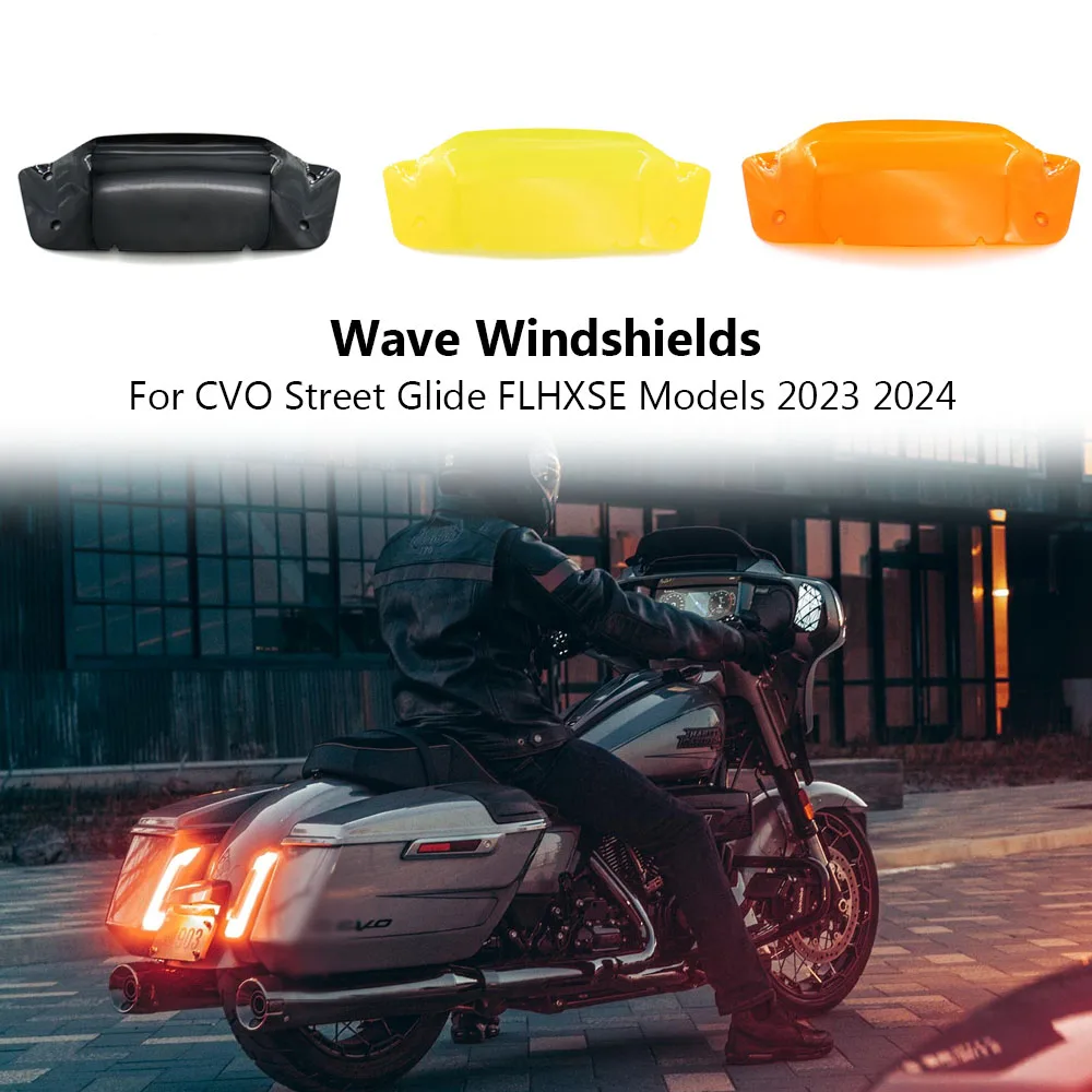 

NEW Motorcycle Accessory Five Colors 5 in. Windshields Wind Splitter Wave For Harley CVO Street Glide 2023 2024 FLHXSE Models