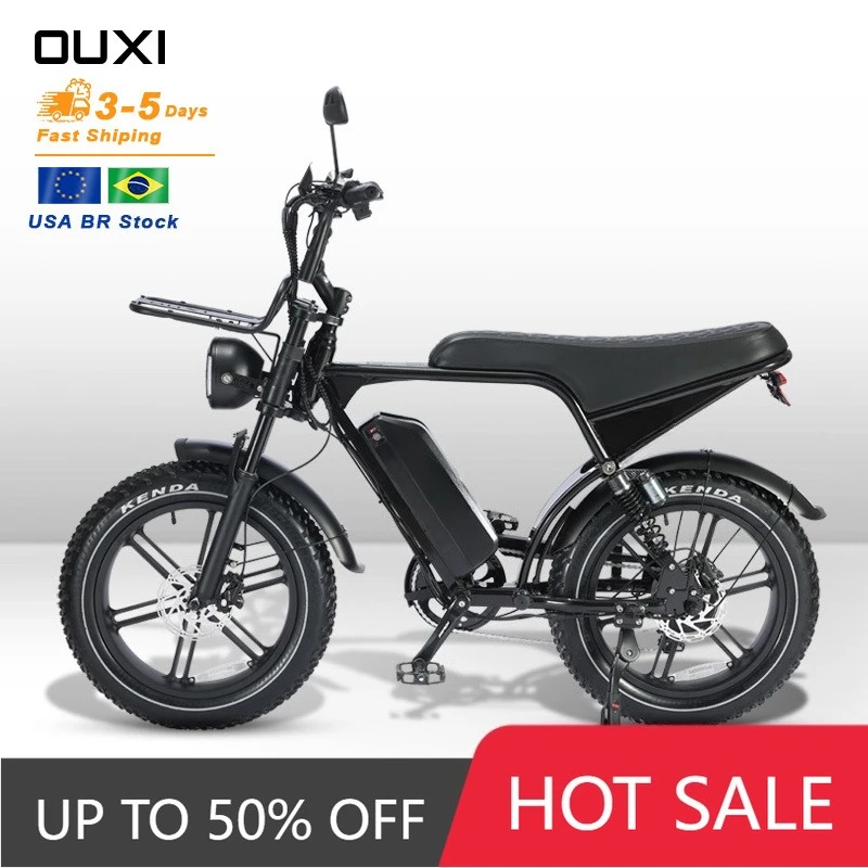 

Электрический горный велосипед OUXI V8 PRO Max с двойной батареей, 48В 30Ач, электровелосипед с толстыми шинами 20 дюймов для бездорожья