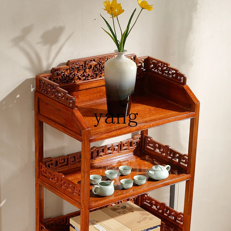 LTT mahogany furniture multi-functional cabinet rosewood three-layer locker big fruit red sandalwood bookcase