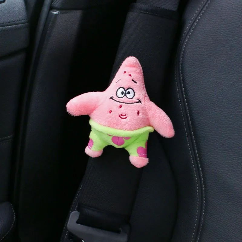 SpongeBob Car Shoulder Pad Cover Patrick Cartoon Interior Decoration Safety Belt Cover Shoulder Bag Strap Breathable Protection