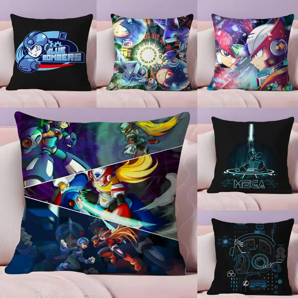 

Наволочка для подушки с изображением персонажа из аниме-игры Mega Man, шелковистая, из короткого плюша, с невидимой молнией, пылезащитная, для дивана, для домашнего декора