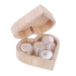 English Silver Plated Silver Catholic Wedding Ceremony Arras De Boda Unity Coins Set With Wood Box Bridal Gifts Aras