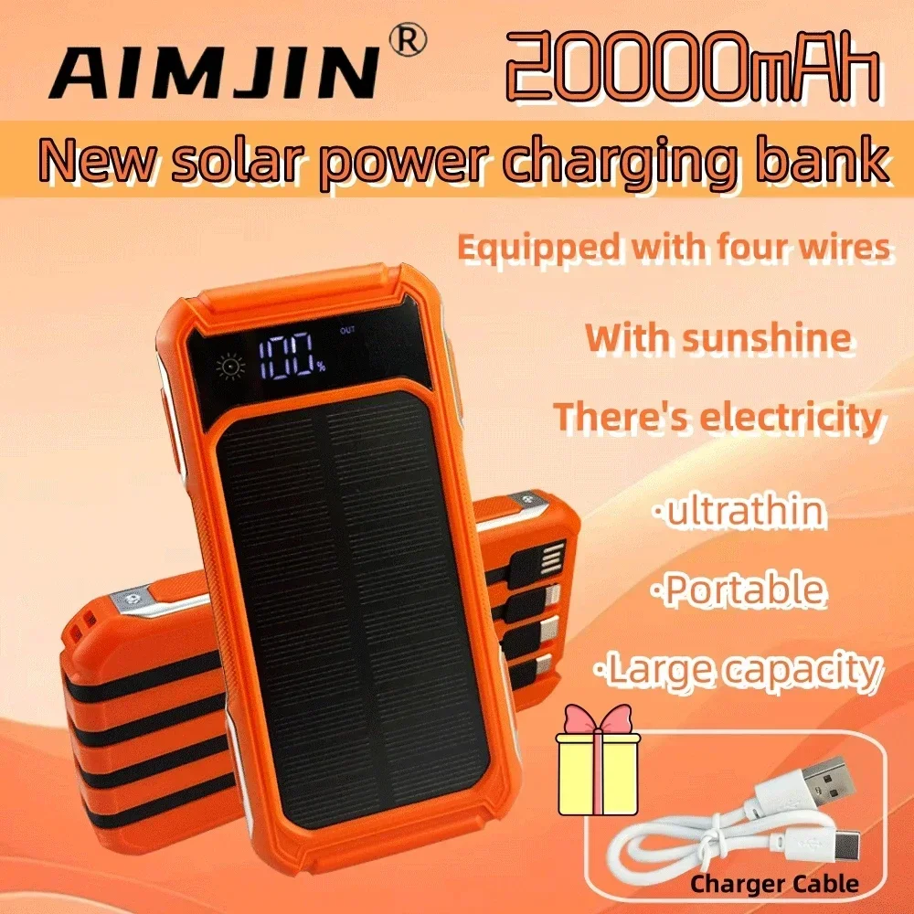 

20000mAh Portable Solar Power Bank External Battery Charger LED Light For All Smartphones