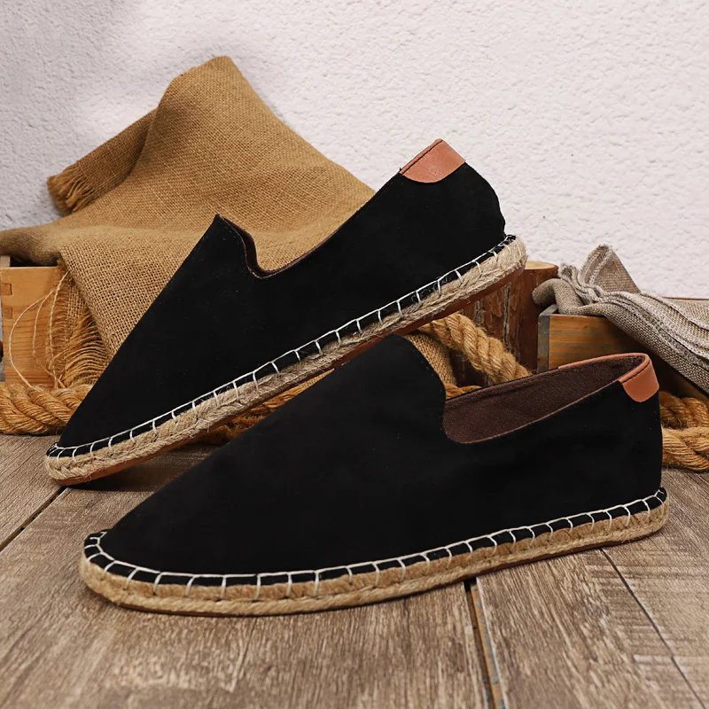 2023 Summer New Mens Casual Shoes Fashion Shoes Retro Handmade Espadrilles Breathable  Wear-resistant Sneakers Big Size 45 46 47