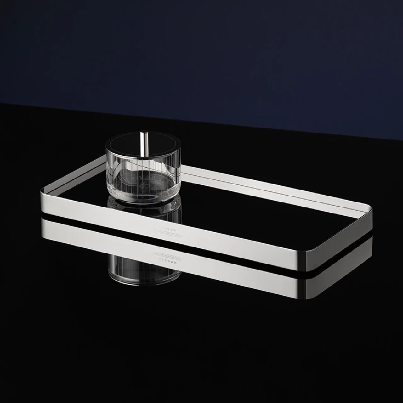 Fine throwing black tray stainless steel glass storage tray designer jewelry household
