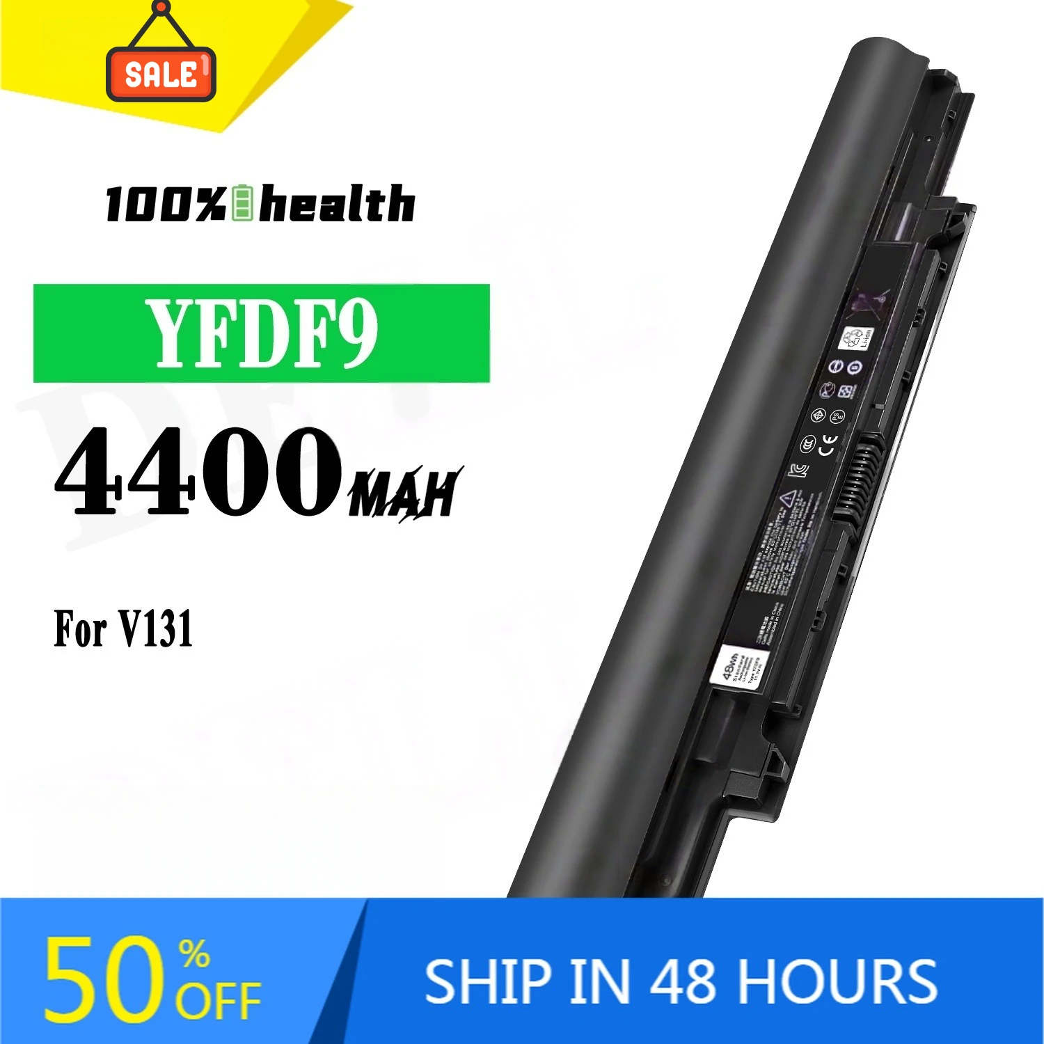 

YFDF9 4400mah Laptop Battery for Dell V131 Lithium Rechargeable Battery