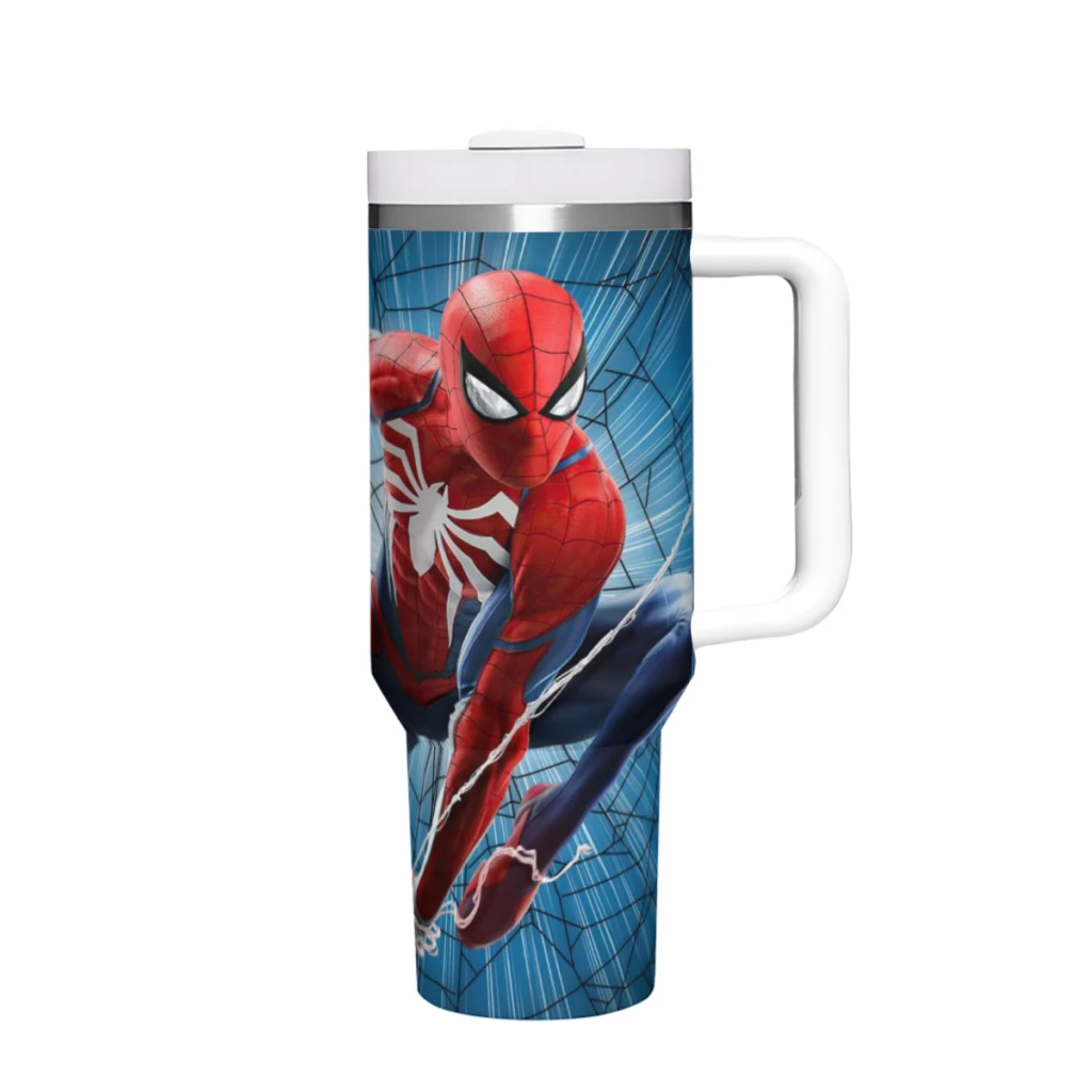 

Spider Man 40 Oz Ultimate Tumbler with Handle and Straw Vacuum Insulated Tumbler