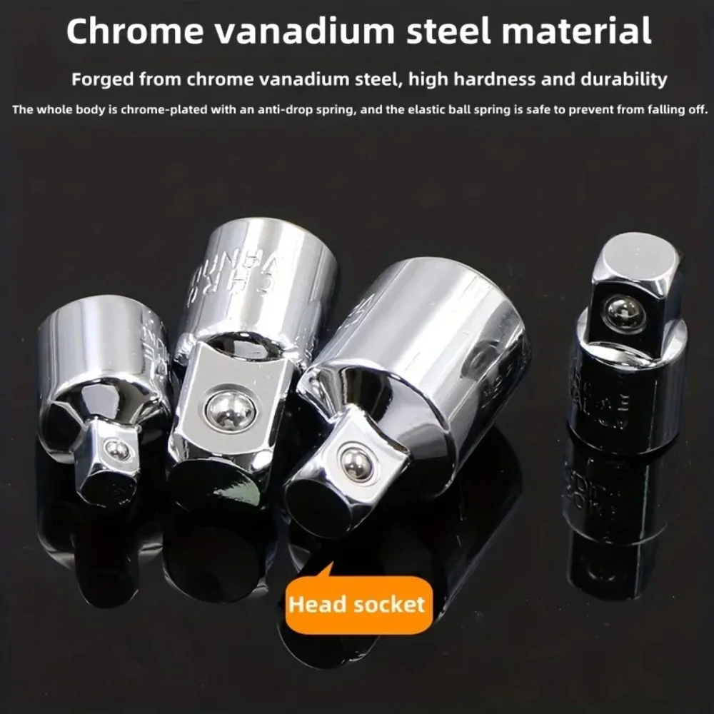 Ratchet Wrench Socket Converter Sleeve Head Adapter 1/2 "To 3/8" Fly To 1/4 "Stainless Steel To 1/4" To 1/2 "To 3/8 image 3