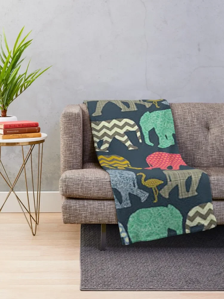 Elephant Pattern DreamscapesbyTeresa Throw Blanket Blankets For Sofas Retros funny gift Moving Blankets