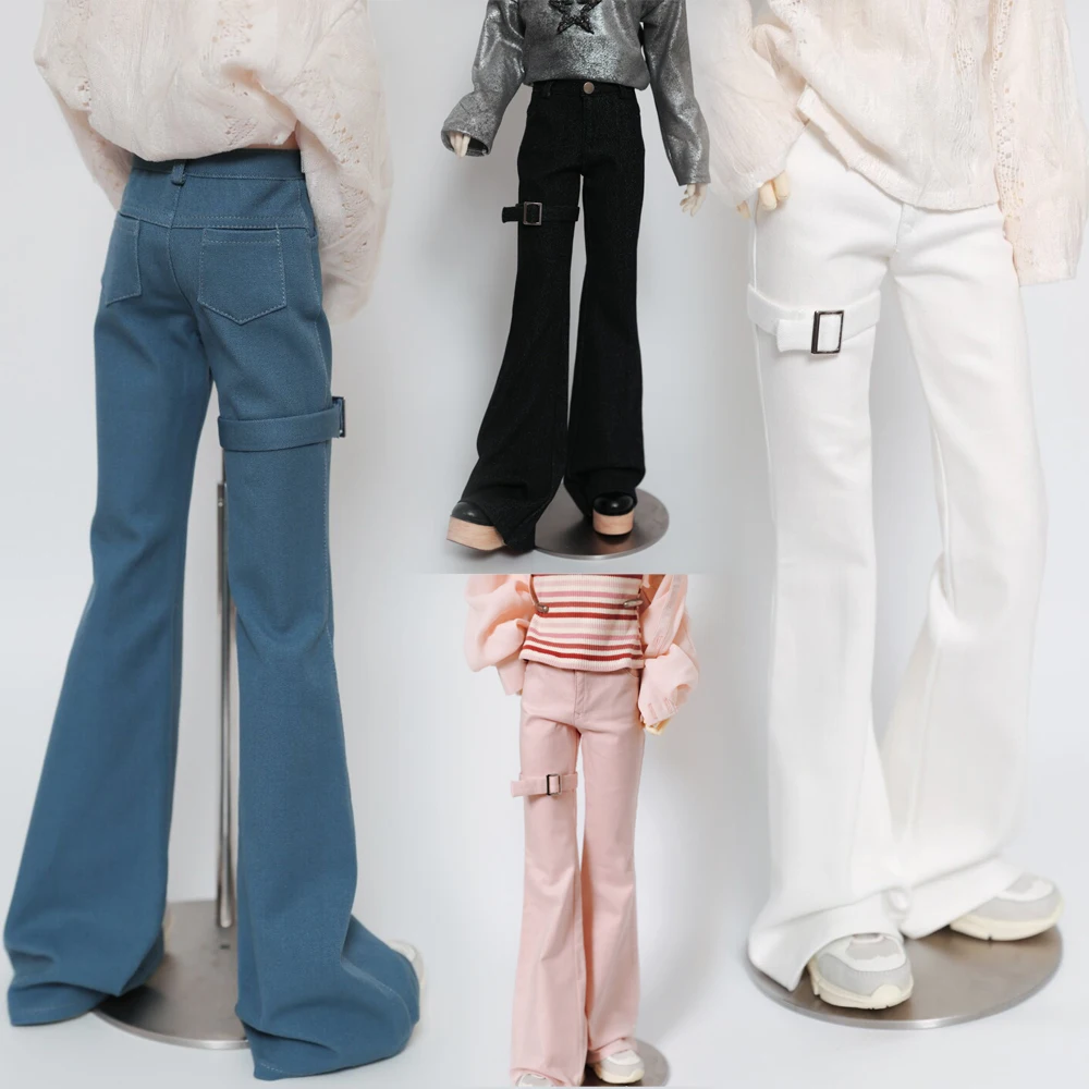 D10-P063 Children Handmade Toy 1/4 1/3 SD10 Uncle POPO68 73 ID75 MDD BJD/SD Doll Clothes Elastic Denim Bell Bottom Pants
