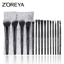 New 3/9/15pcs Professional Makeup Brush Set With Bag Powder Eyeshadow Brush Brochas Maquillaje Cosmetics Tool