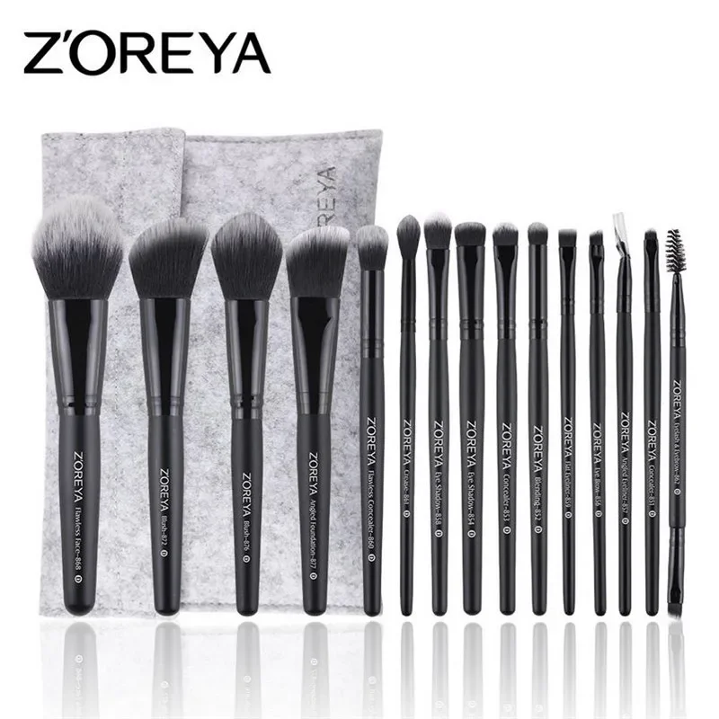 New 3/9/15pcs Professional Makeup Brush Set With Bag Powder Eyeshadow Brush Brochas Maquillaje Cosmetics Tool