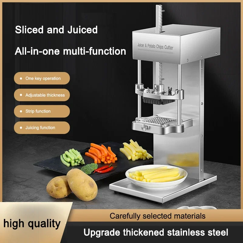 

Electric potato strip cutting machine commercial french fries machine juicer cucumber radish lettuce melon fruit cut strips