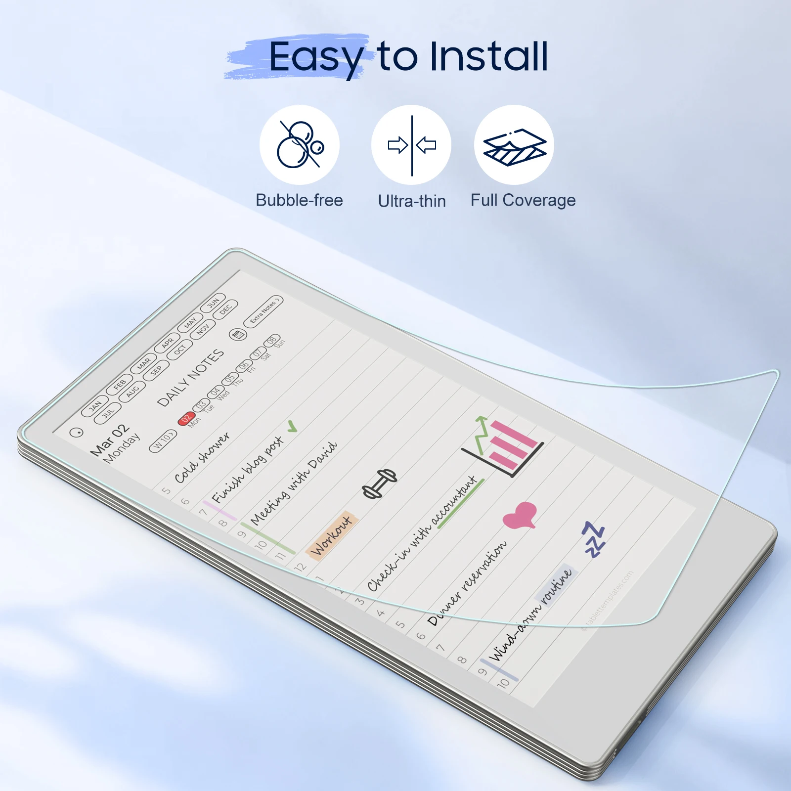 3 عبوات من واقي الشاشة الملمس الورقي لـ 7.3 بوصة ورق رائع Pro Move 2025 إصدار مضاد للوهج غير لامع ومضاد للخدش