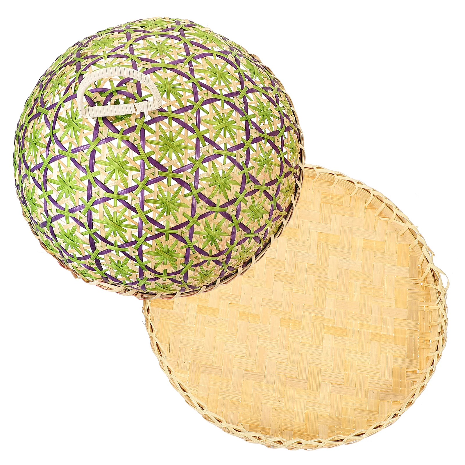 

1 Set Bamboo Cover Woven Dome Household Kitchen Dining Table Protector Reusable Outdoor Indoor Food Tents Multi-Use Compact
