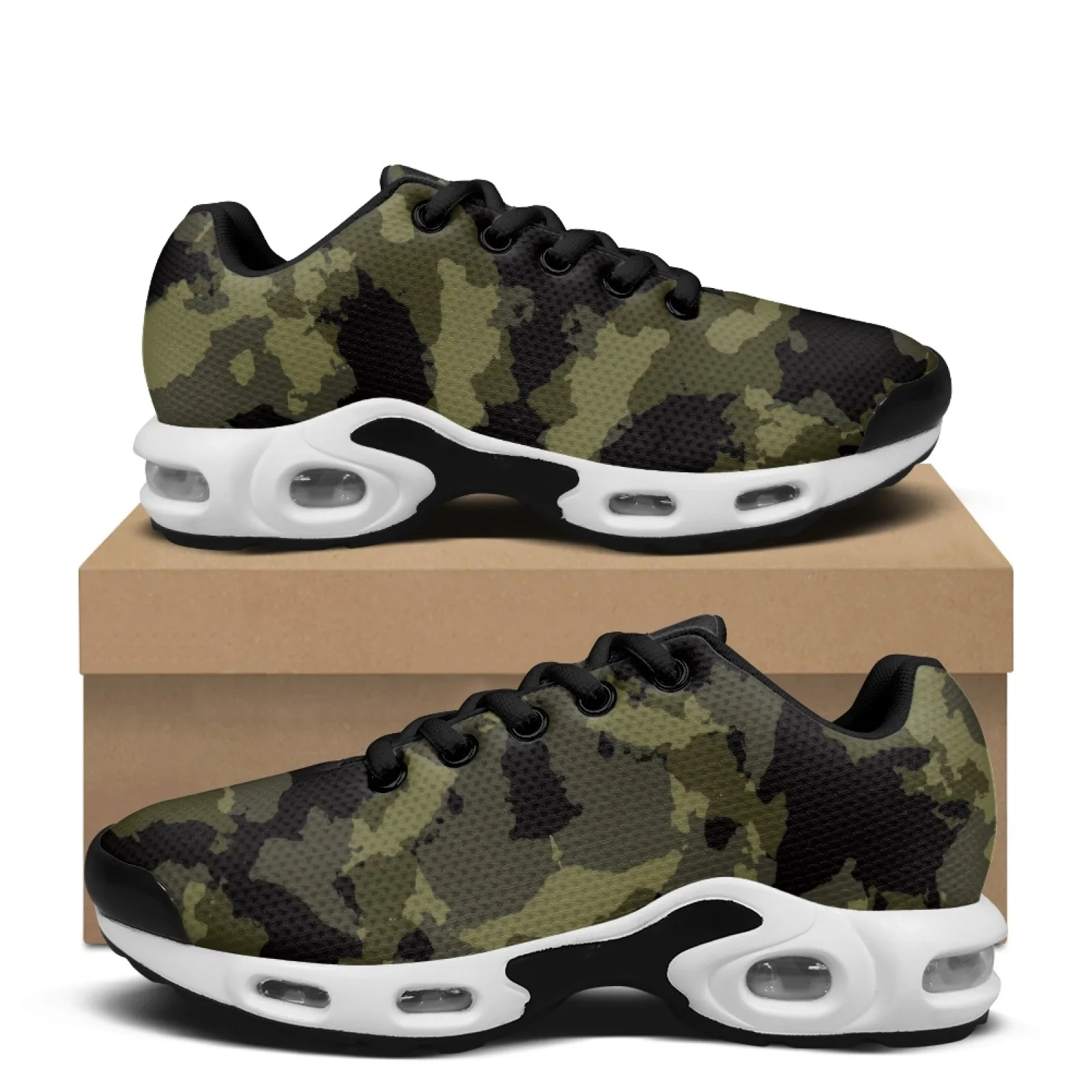 PENSTROLL Camouflage Pattern Air Cushion Sneakers Fashion Sneakers for Men, Easy Standing All Day Walking Shoes