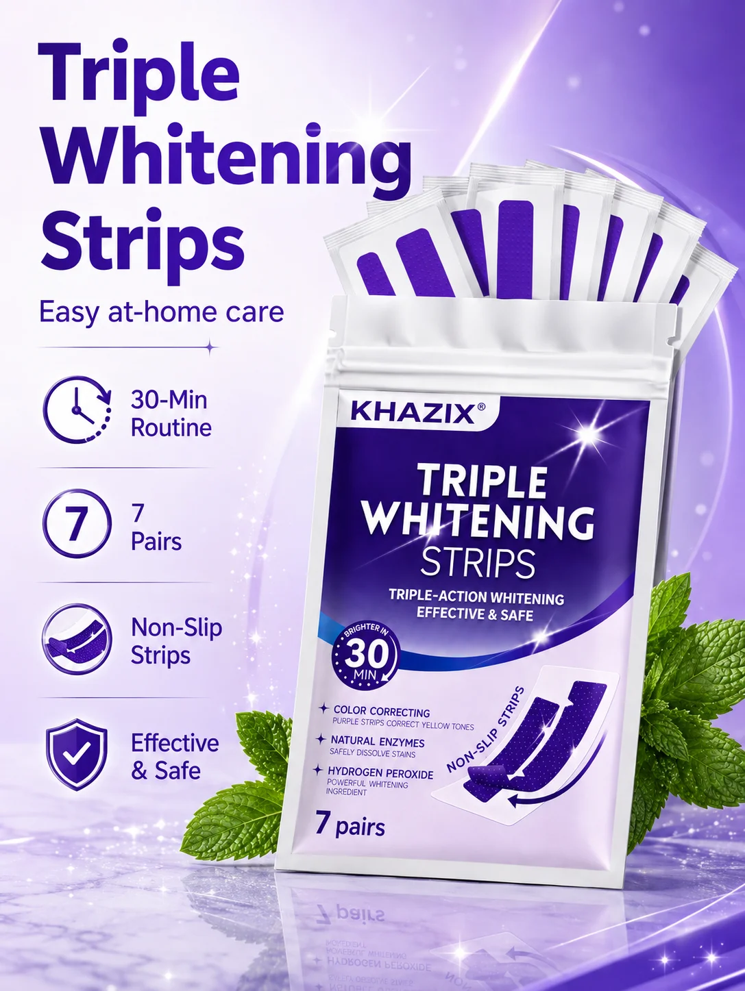 7 pairs Dental Care Strips Oral Hygiene Teeth Patch Fresh Breath Mouth Cleaning Strips for Daily Use view 6