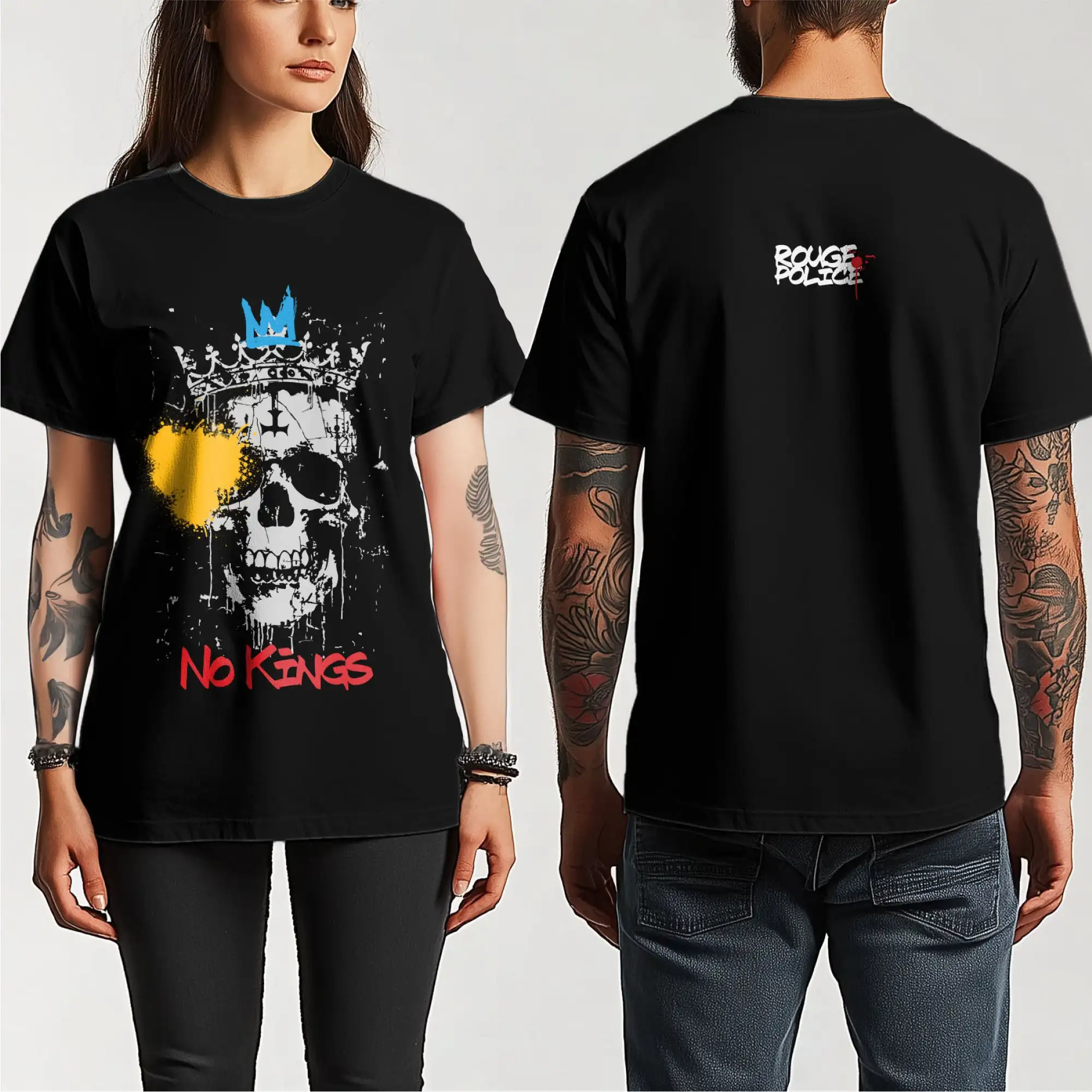 No Kings - Skull King - Punkrabbits Oversized Streetwear Graphic T-Shirt for Rebels & Dreamers
