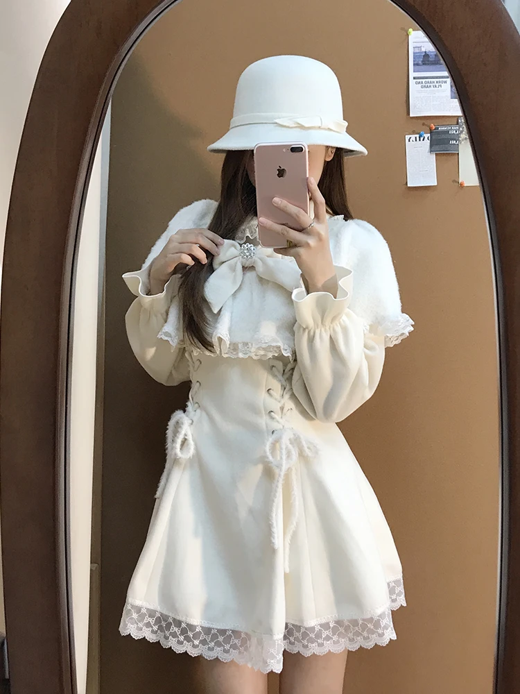 Princ Sle ort Dr avec cape couchée à la taille pour femmes automne hiver nouveau Faion coupe ajustée longue Sve Dr