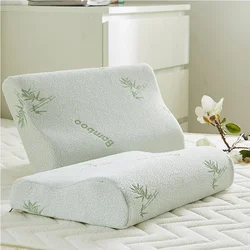 Bamboo Fiber Pillow Slow Rebound Health Care Memory Foam Pillow Memory Foam Pillow Orthopedic Pillows Support NeckRelief