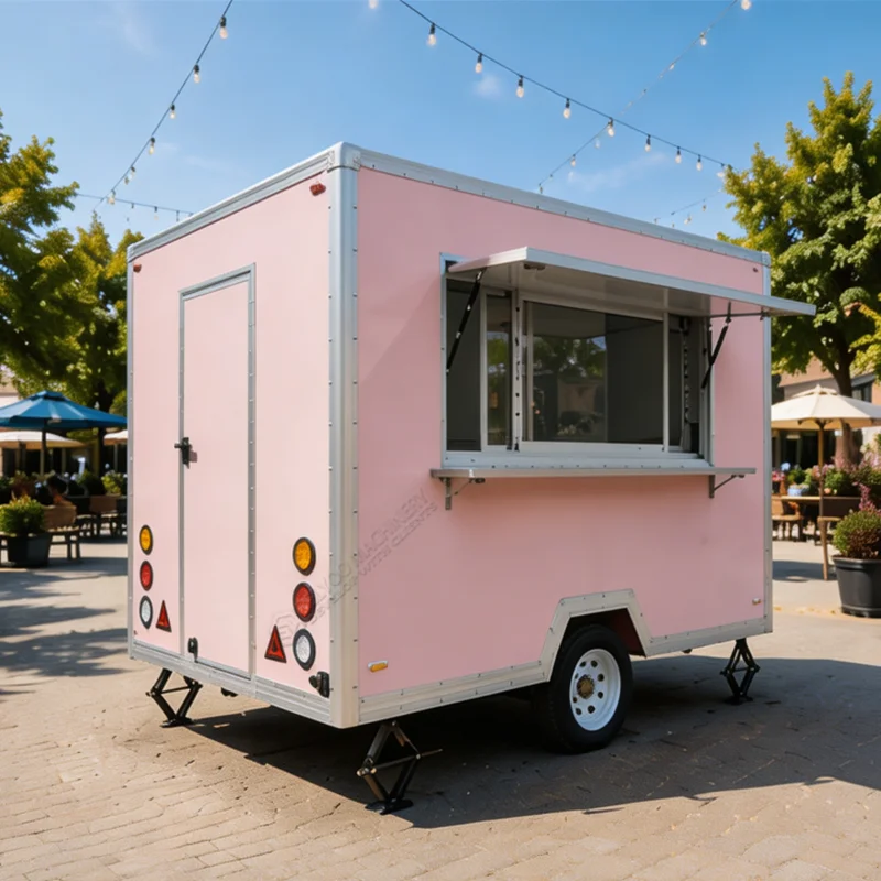 Customizable Food Trailer Mobile Commercial Kitchen Concession Trailer Street Food Trailer with Stainless Steel Equipment