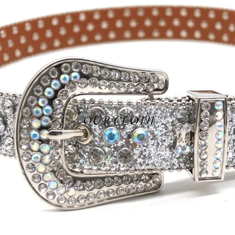 

Кожаный ремень в стиле вестерн со стразами и шипами для мужчин и женщин, винтажные поясные ремни с кристаллами и бриллиантами