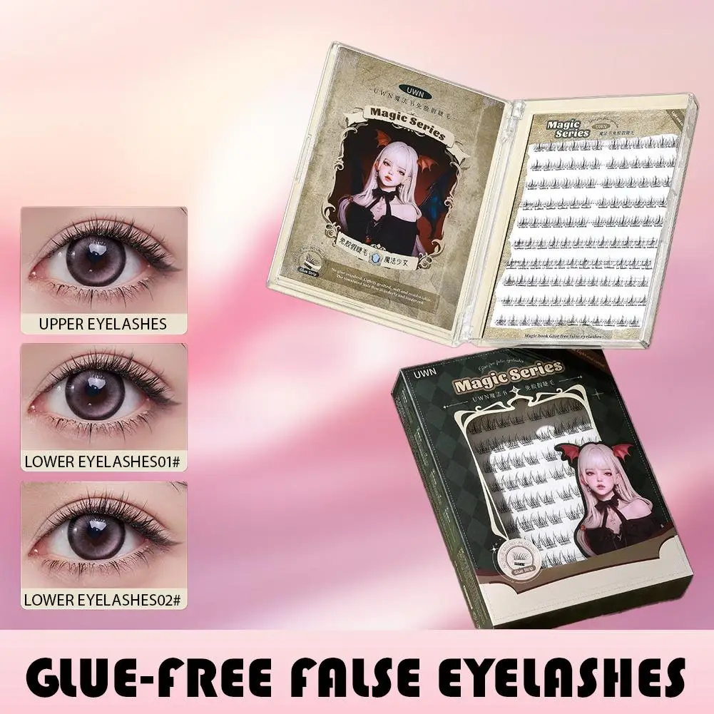 10 linhas de cílios autoadesivos macios diy clusters cílios postiços mangá cílios maquiagem diária natural sem cola olho z3z6