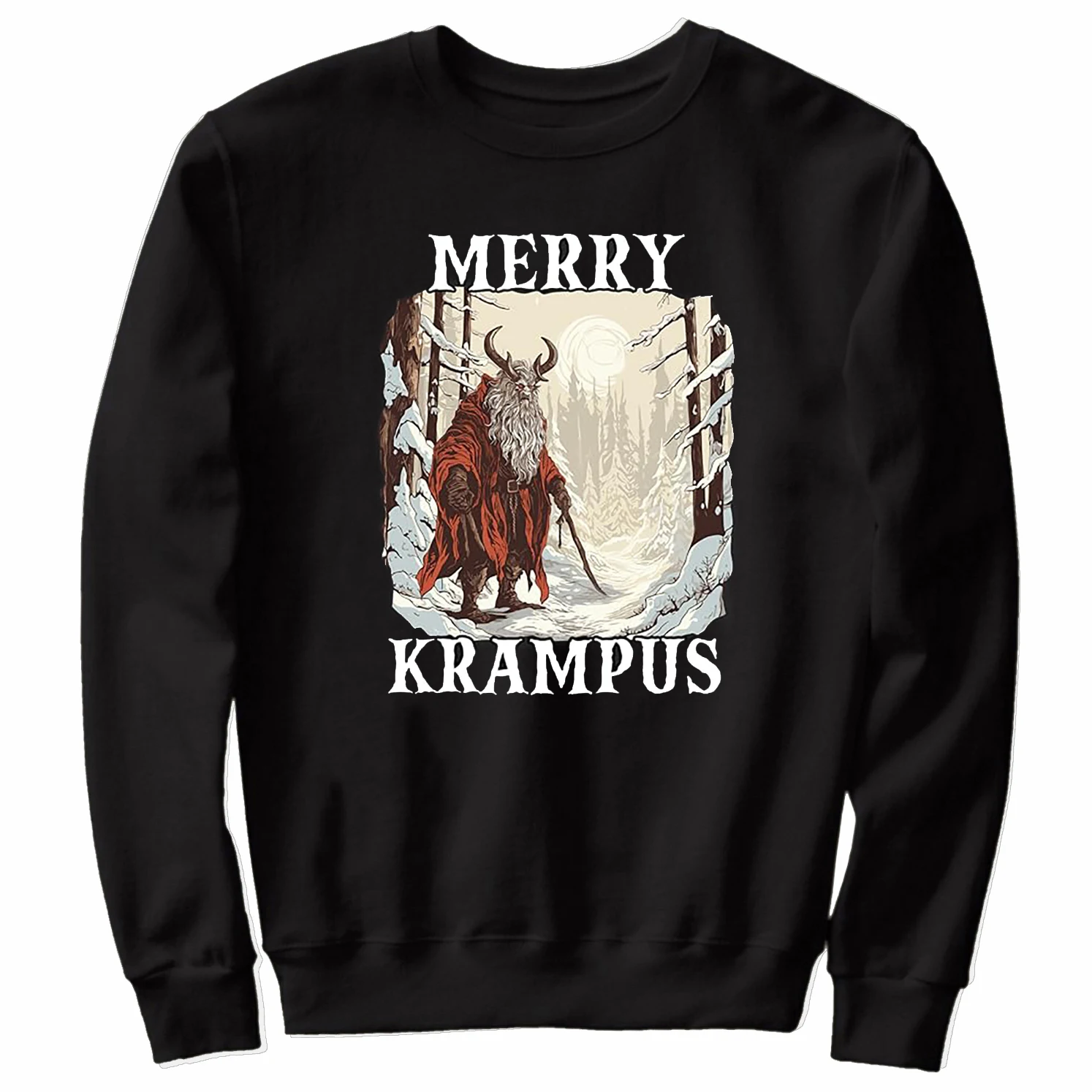 Retro Merry Krampus Christmas Gift Pullover Hoodie New 100% Cotton Comfortable Casual Mens Sweatshirt Xmas Streetwear