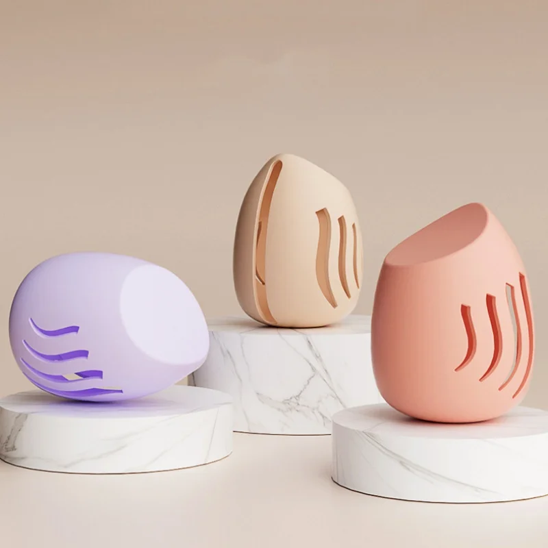 Draagbare Multi-hole Ventileren Make-up Spons Beschermhoes Siliconen Schoonheid Eieren Opbergdoos Cosmetische Bladerdeeg Stofdichte Organizer