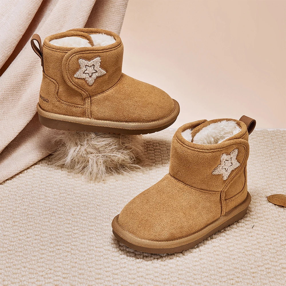 Dave Bella Children's Snow Boots Winter Girls Soft Short Plush Shoes Kids Thick Snow Warm TPR Sole Waterproof Footwear DB4253662